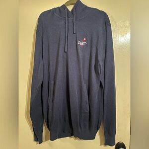 NWT Dodgers Knit Navy Blue Hoodie with Embroidered Logo